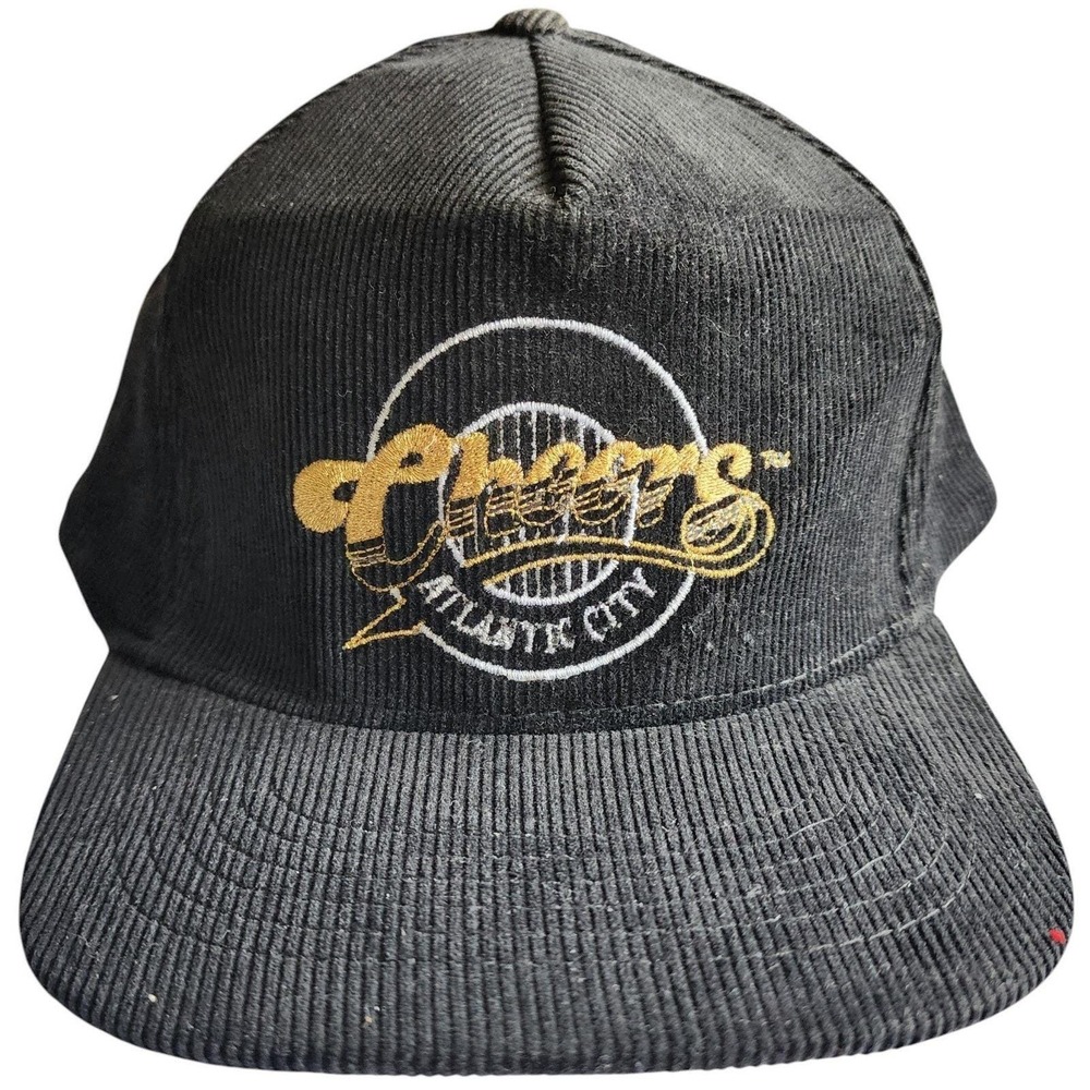 Vintage‎ Cheers Atlantic City Corduroy Snapback Hat TV Show Licensed 90s Black